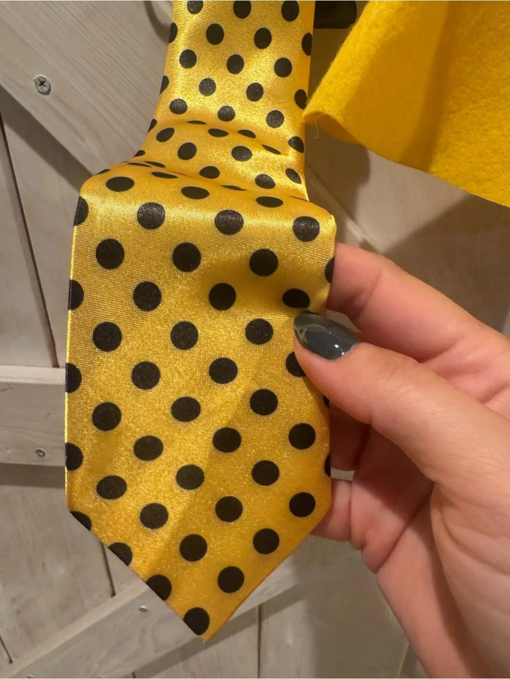 Yellow Kids Witch or Man in Yellow Hat and Polka Dot Tie Costume Set
